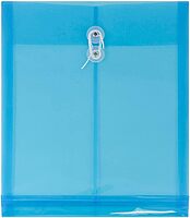 JAM PAPER Open-End Plastic Envelopes, Button & String