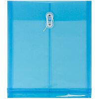 JAM PAPER Open-End Plastic Envelopes, Button & String