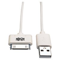 TRIPP LITE 30-Pin to 3' USB Sync Charge Cable Apple MFi Certified, White (M110-003-WH) 3 ft. White