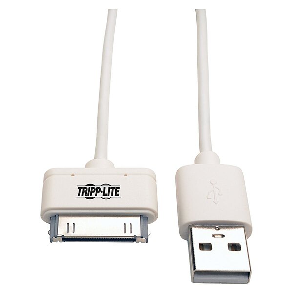 TRIPP LITE 30-Pin to 3' USB Sync Charge Cable Apple MFi Certified, White (M110-003-WH) 3 ft. White