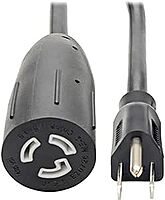 Tripp Lite Heavy-Duty Power Extension Server Cord 15A, 14AWG (NEMA 5-15P to NEMA L5-15R) 1-ft.(P023-001) , Black