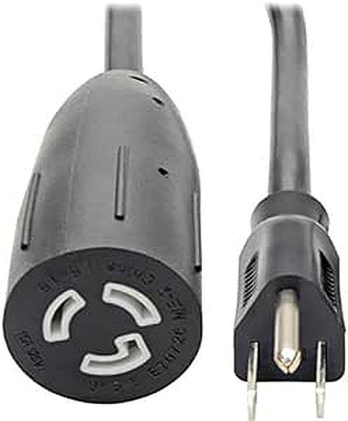 Tripp Lite Heavy-Duty Power Extension Server Cord 15A, 14AWG (NEMA 5-15P to NEMA L5-15R) 1-ft.(P023-001) , Black