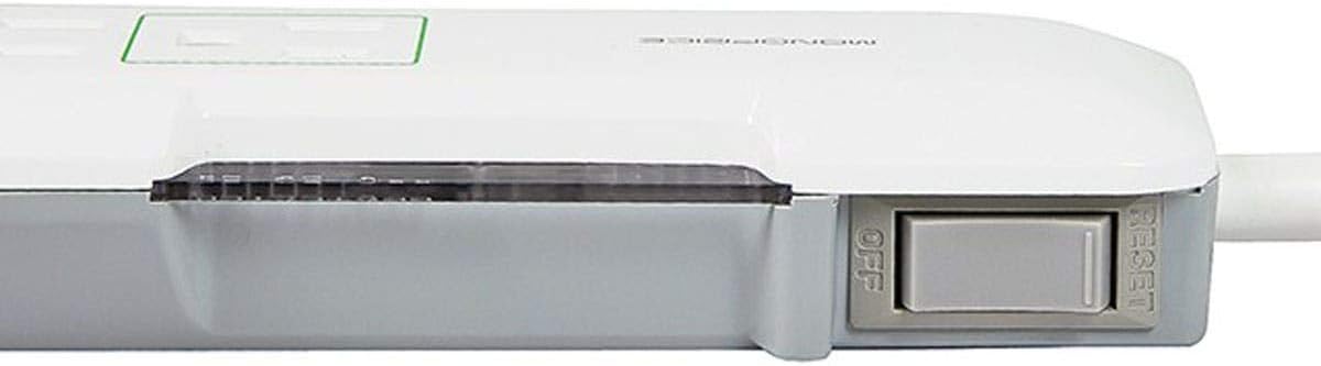 Monoprice Power & Surge - 6 Outlet Slim Surge Protector Power Strip With Coaxial Line Protection - 4 Feet