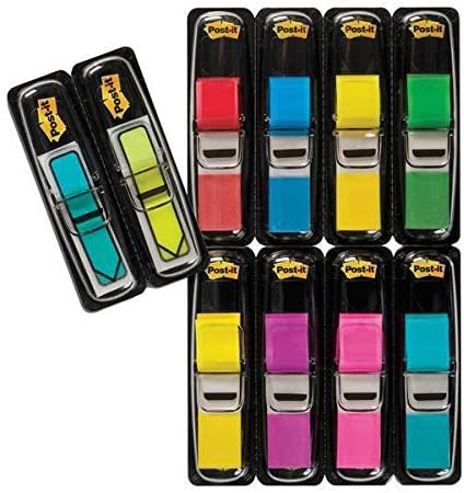 Post-it Flags, .47 in. x 1.7 in., 8 Dispensers, 35 Flags Per Dispenser, Assorted Colors