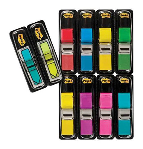 Post-it Flags, .47 in. x 1.7 in., 8 Dispensers, 35 Flags Per Dispenser, Assorted Colors