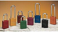 Lockout Padlock: Keyed Different, Aluminum, 1" High, Steel Shackle, Blue