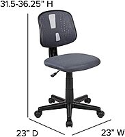 Flash Furniture Flash Fundamentals Mesh Mid-Back Swivel Task Office Chair with Pivot Back