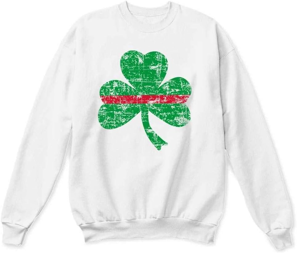 THIN BLUE LINE USA Thin Red Line St. Patrick's Day Crewneck Sweatshirt