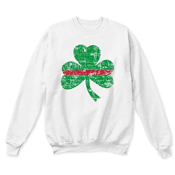 THIN BLUE LINE USA Thin Red Line St. Patrick's Day Crewneck Sweatshirt