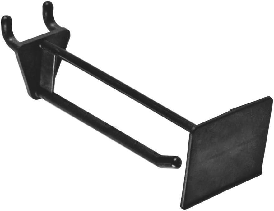 AZAR DISPLAYS Glass-Filled Nylon Pegboard Scan Hooks with Locking Lexan Label Plate, 50-Pack