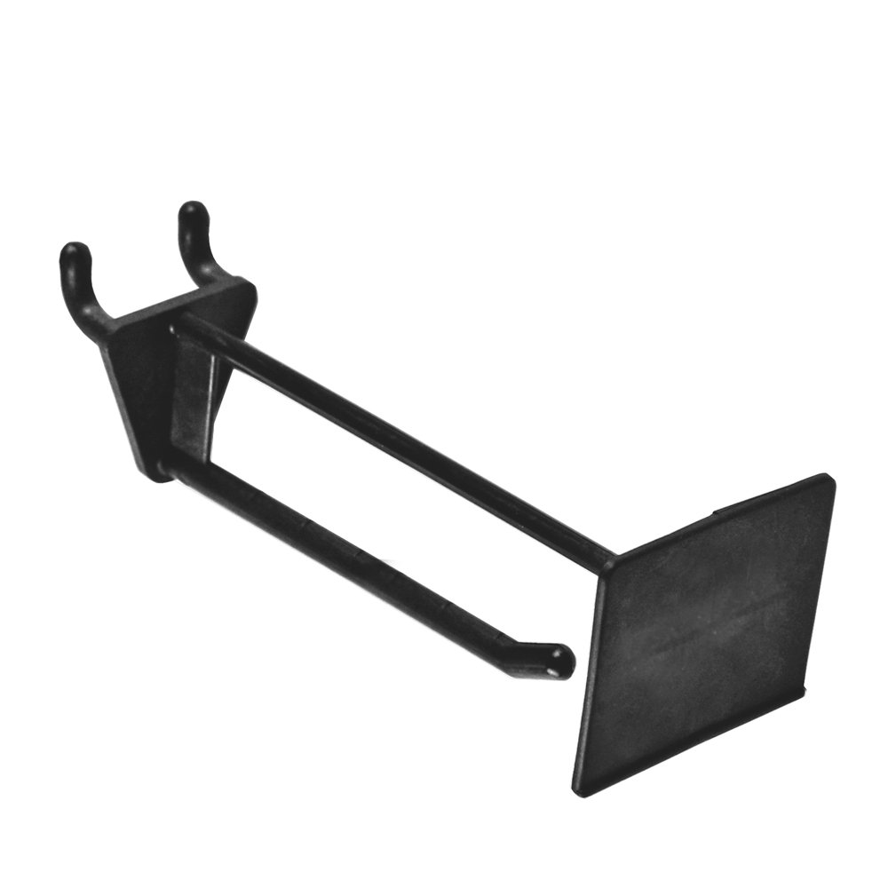 AZAR DISPLAYS Glass-Filled Nylon Pegboard Scan Hooks with Locking Lexan Label Plate, 50-Pack