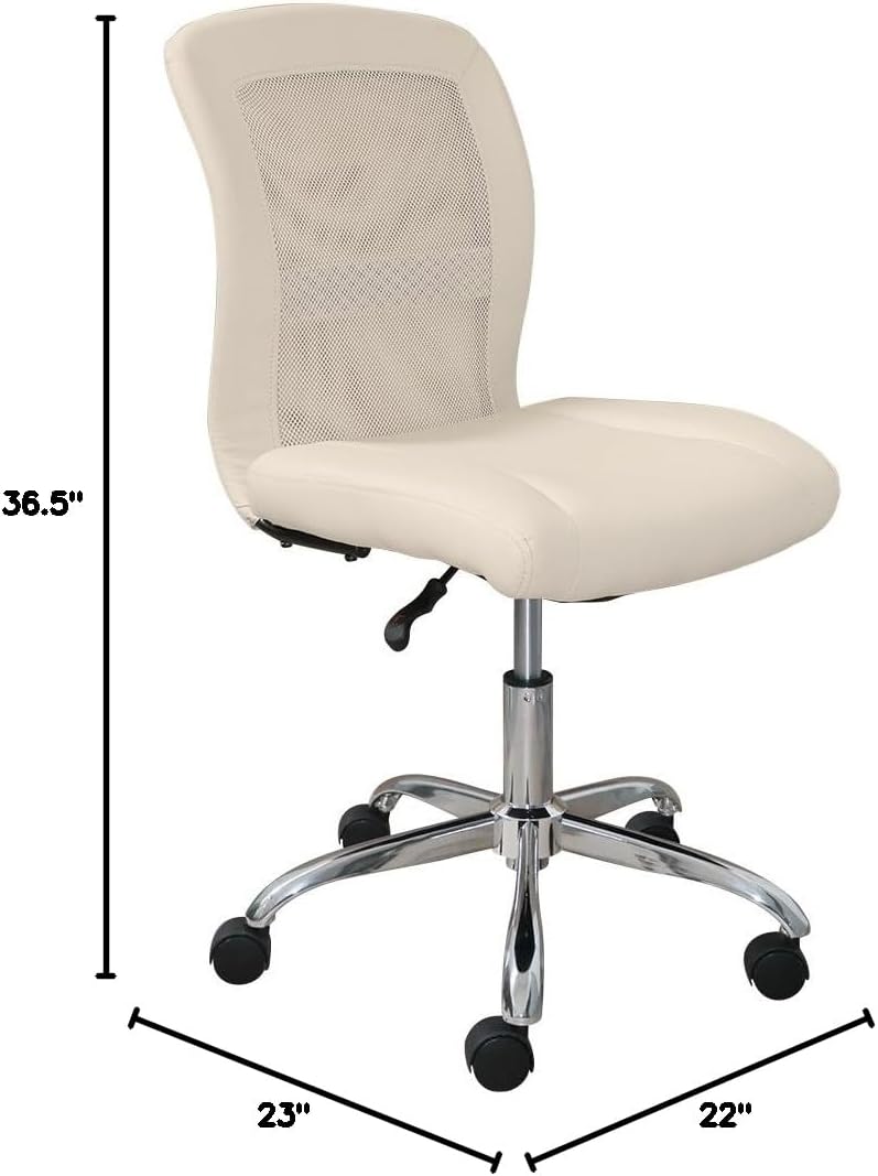 Serta Essentials Mid-Back Computer Chair, Faux Leather and Mesh