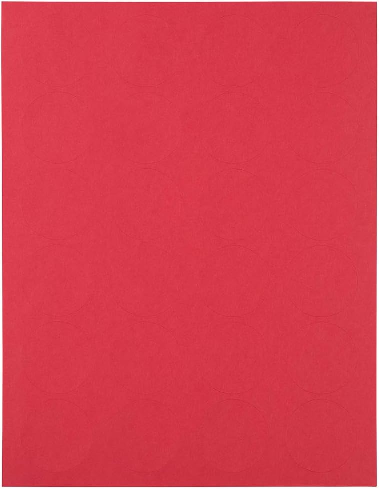 JAM PAPER Circle Label Sticker Seals - 1 2/3 Inch Diameter - 120 Round Labels/Pack