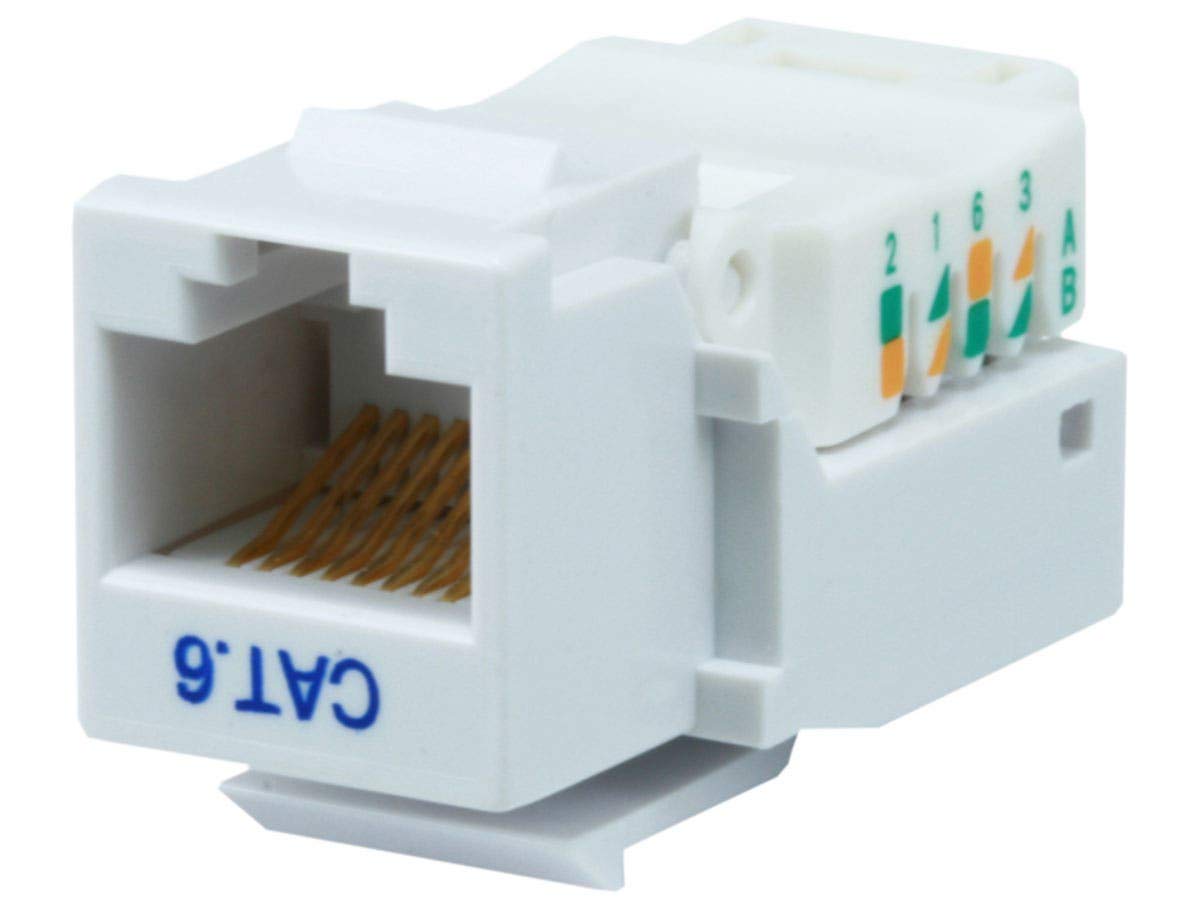 Monoprice Cat6 RJ45 Toolless Keystone Jack - For 22-24AWG Solid Wire, For Use With Wall Plate or Ethernet Panel