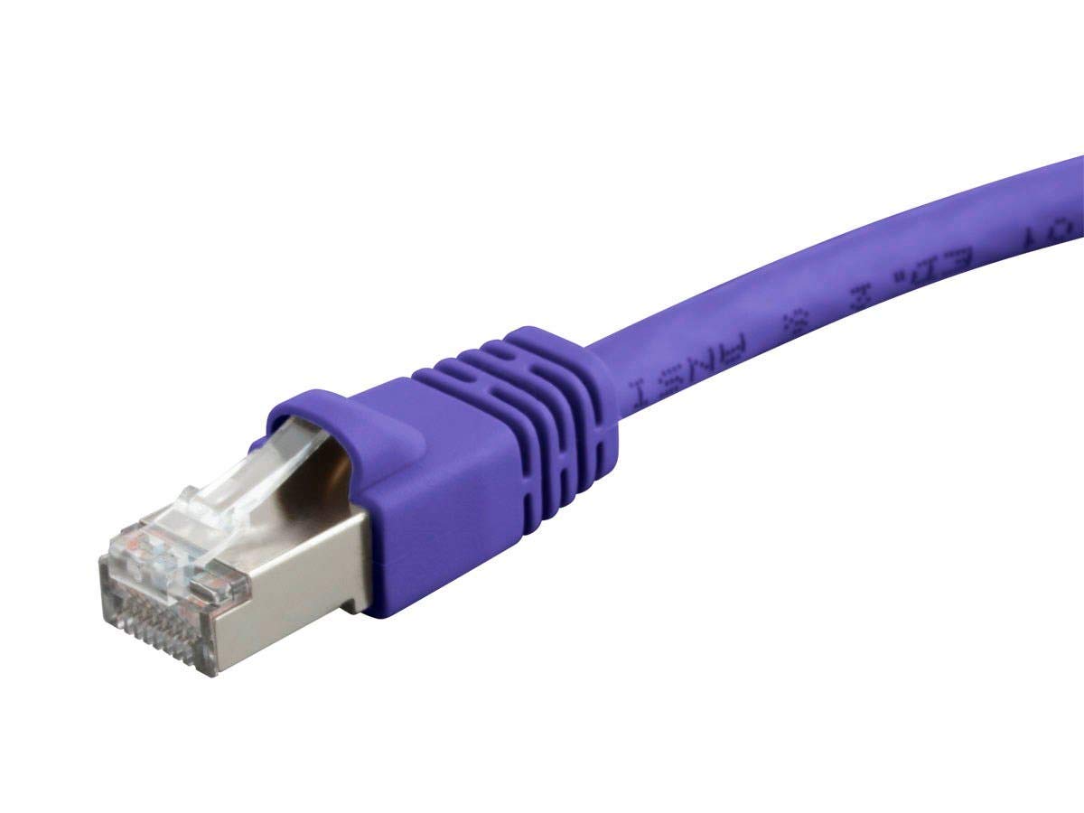 Monoprice Cat6A Shielded (S/FTP) Ethernet Patch Cable - 26AWG Pure Bare Copper Snagless RJ45 Fullboot