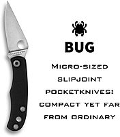 Spyderco Bug Micro-Sized Slipjoint Knife with 1.27 Inch 12C27 Steel Blade and Durable G-10 Black Handle - PlainEdge - C133GBKP