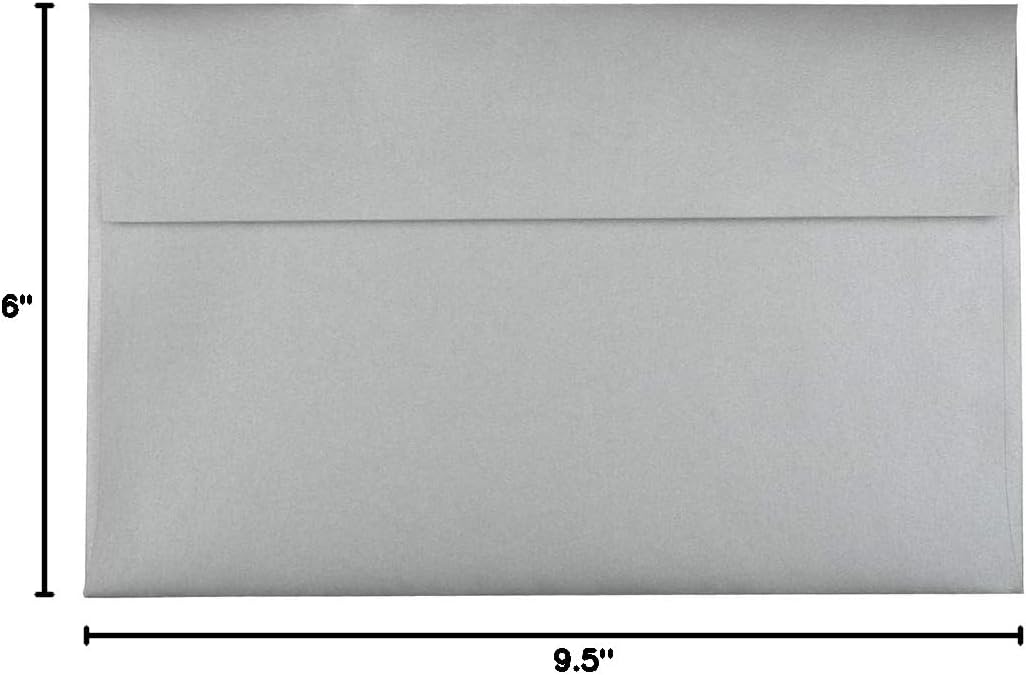 JAM PAPER Silver Stardream Metallic Invitation Envelopes