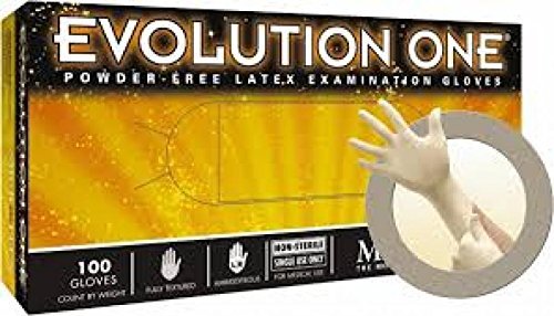 Series Microflex Evolution One Disposable Gloves: Size X-Large, 5.5 mil, Uncoated-Coated Latex, Medical Grade, Unpowdered
