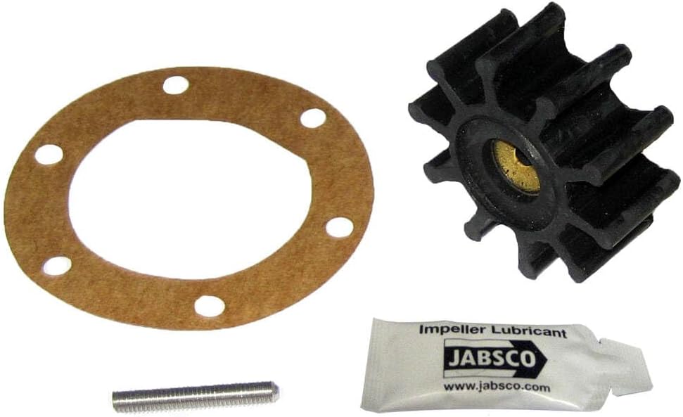 Jabsco 18673-0001-P, Neoprene, Drive Type 1 or 2, 10 Blade, 2 Daimeter, 7/8 Width, 1/2 Shaft, Brass Insert
