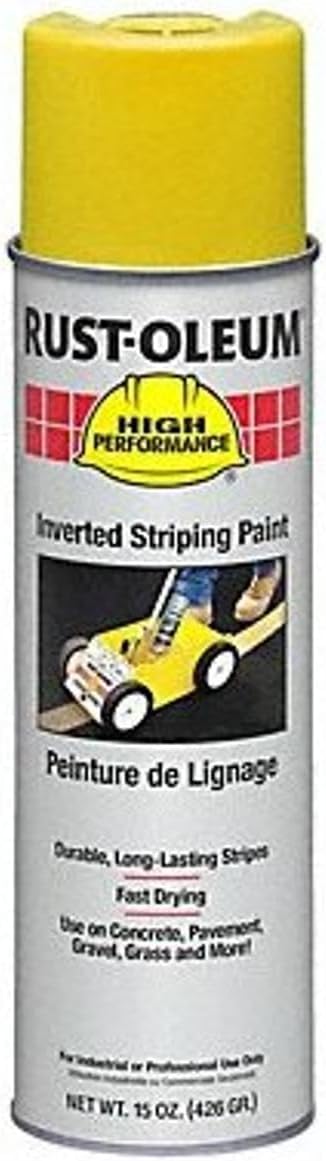 High Performance 2300 System Inverted Striping Paint, Semi-Gloss Yellow, 18 oz Aerosol Can, 6/Carton