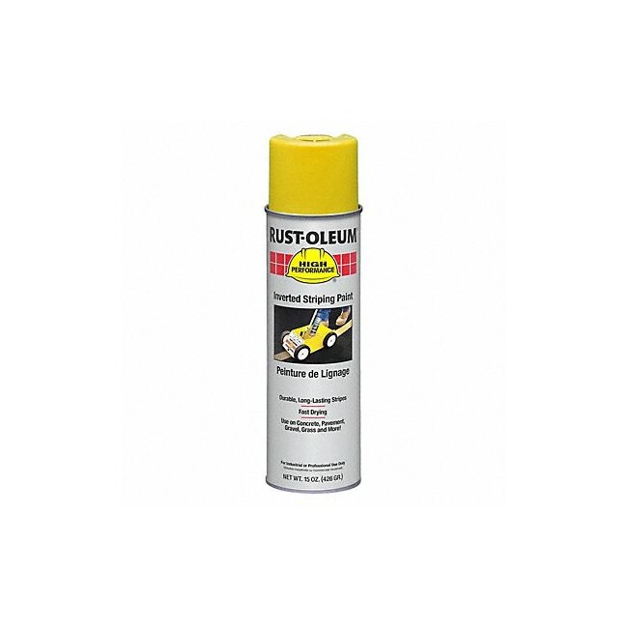 High Performance 2300 System Inverted Striping Paint, Semi-Gloss Yellow, 18 oz Aerosol Can, 6/Carton