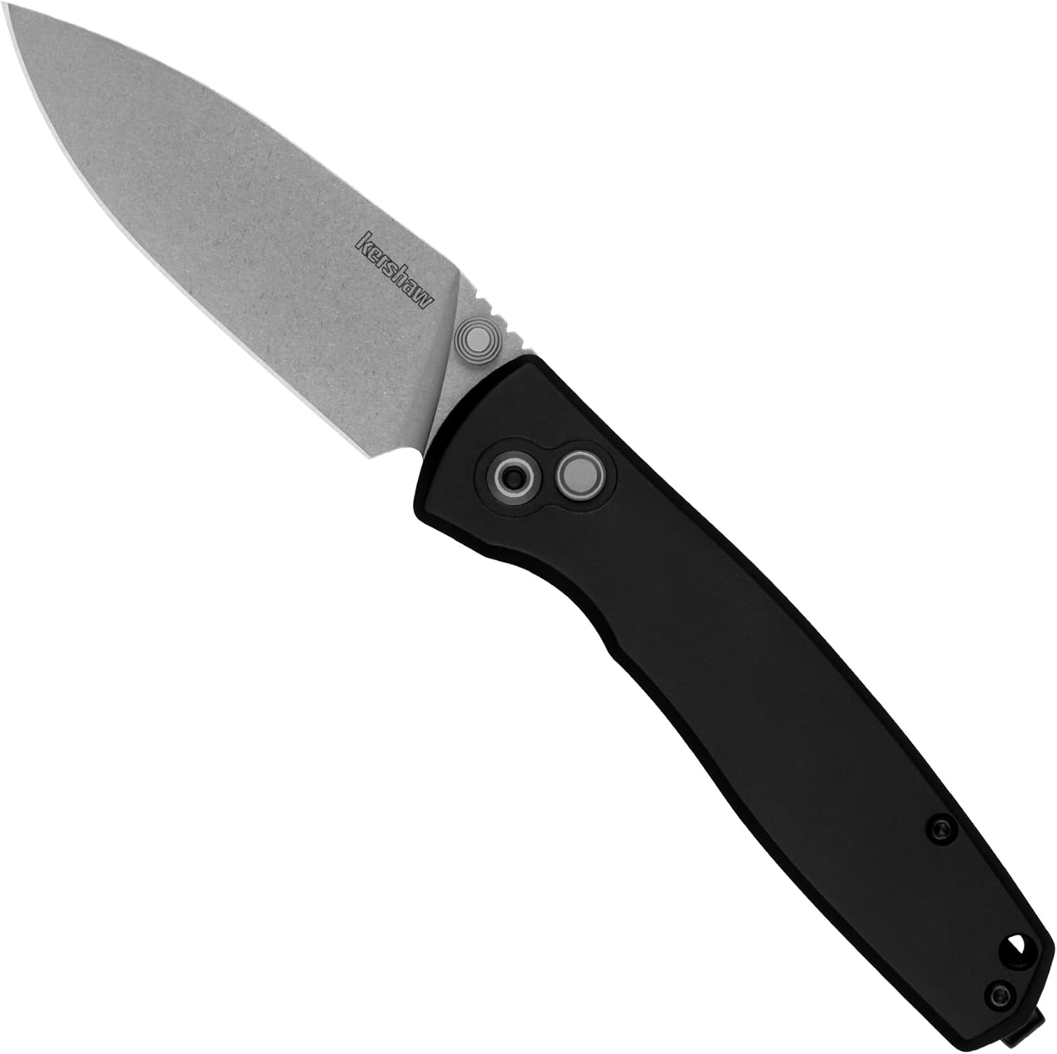 Kershaw Kindred Folding Knife, 3" D2 Steel Spear Point Blade, Black Anodized Aluminum Handle, Lock Mechanism