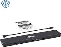Tripp Lite USB-C Docking Station with Triple Display, 4K HDMI @ 30 Hz, DisplayPort, VGA, USB-A 3.2 Gen 1, Gigabit Ethernet Port, 100W PD Charging, Black Housing, 3-Year Warranty (U442-DOCK7D-B)