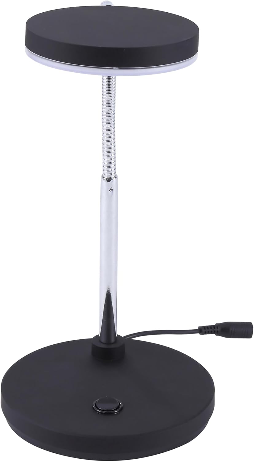 Bostitch Office LED Metal Gooseneck Desk Lamp, Flicker Free, Adjustable Head (VLED1800BK), Black
