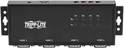 Tripp Lite 4 Port USB to Serial Adapter, RS-422/RS-485, FTDI with COM Retention, USB-B to DB9 F/M (U208-004-IND) 4-Port