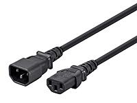 Monoprice Extension Cord - IEC 60320 C14 to IEC 60320 C13, 10 Amp, 1250 Watt, 3-Prong, SVT, 18AWG, 3 Feet, Black (1 Pack)