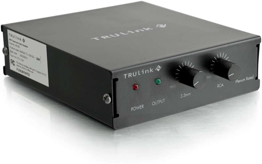 C2G Legrand Audio Amplifier, Black Audio Component Amplifier with External Volume Control, TAA Compliant Amp