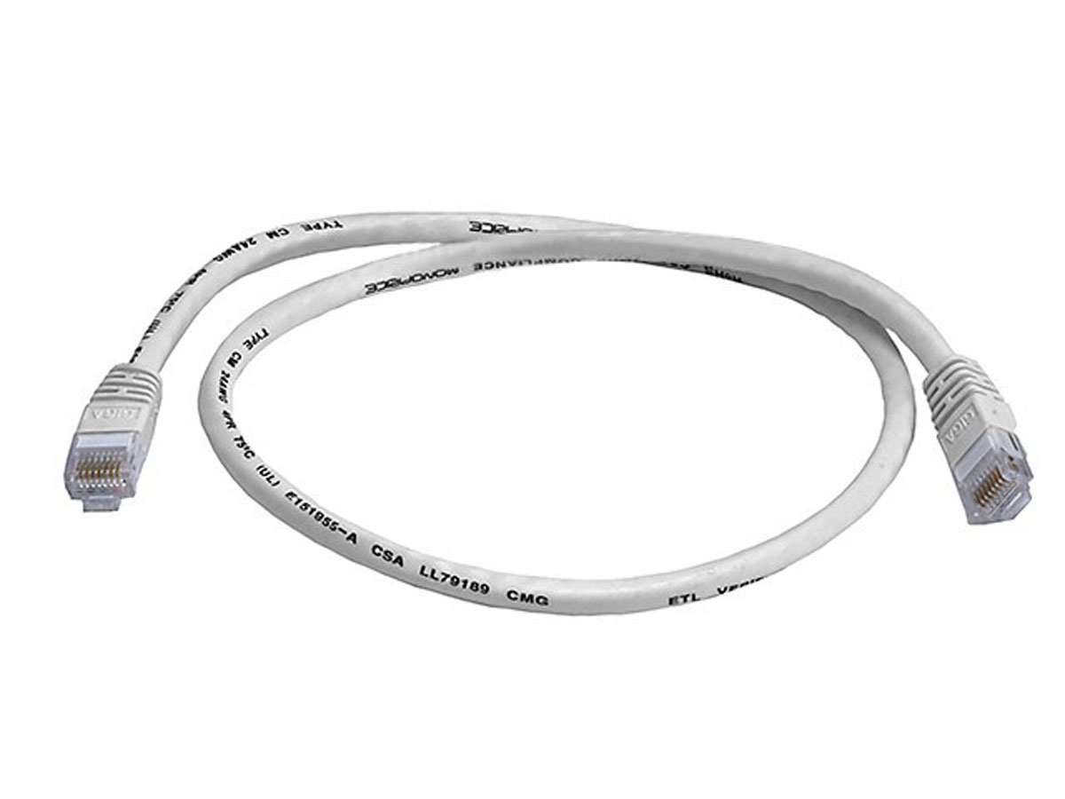 Monoprice 2FT 24AWG Cat6 550MHz UTP Ethernet Bare Copper Network Cable - White