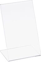 Azar Displays Acrylic L-Shaped Sign Holders, Clear - Pack of 10