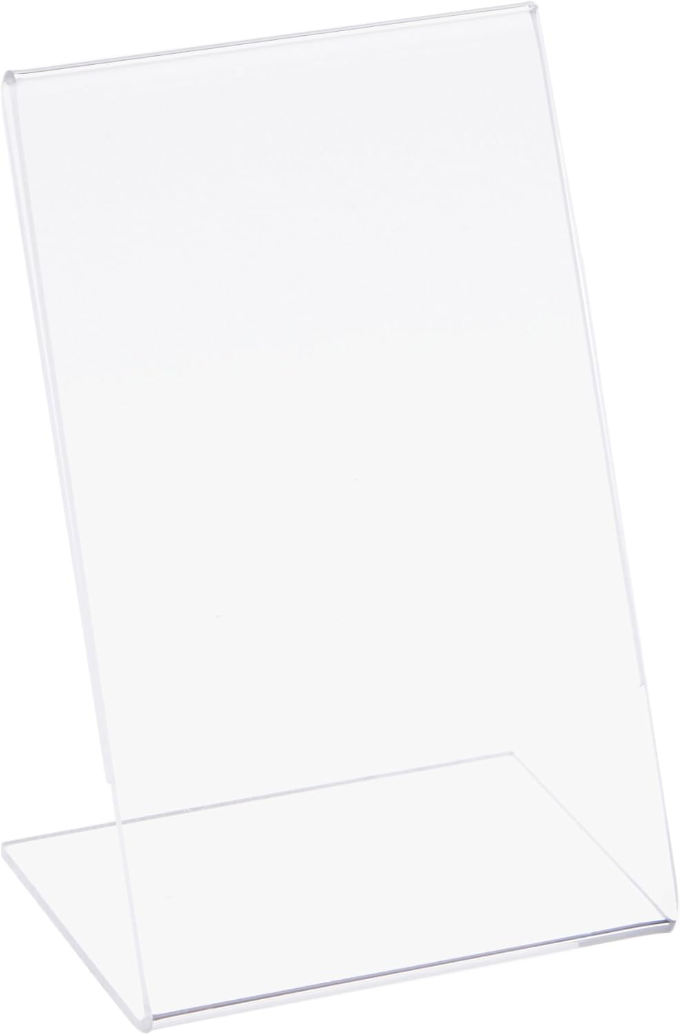 Azar Displays Acrylic L-Shaped Sign Holders, Clear - Pack of 10