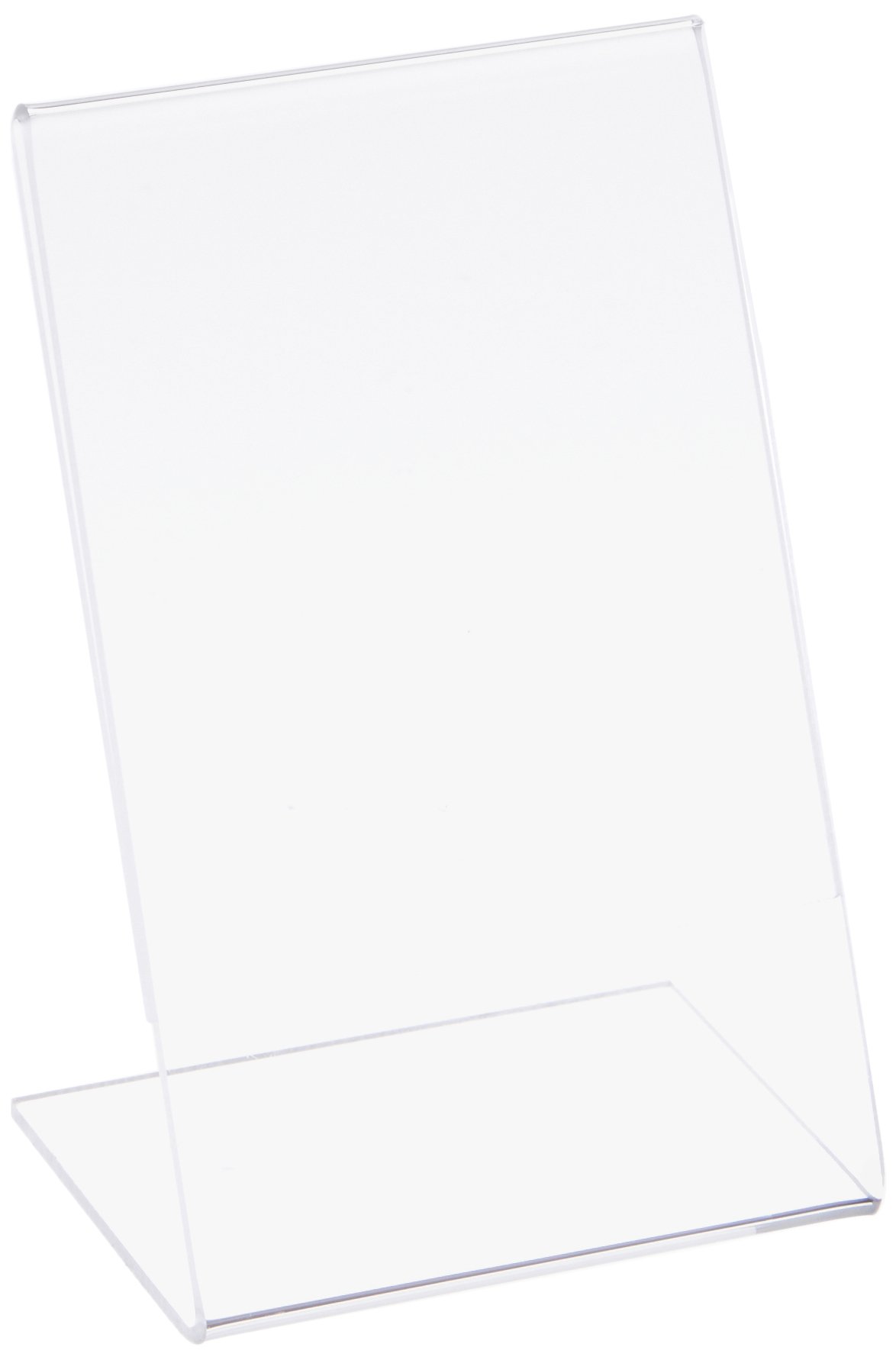 Azar Displays Acrylic L-Shaped Sign Holders, Clear - Pack of 10