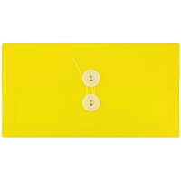 JAM PAPER Plastic Envelopes with Button & String Tie Closure - 12 Pack