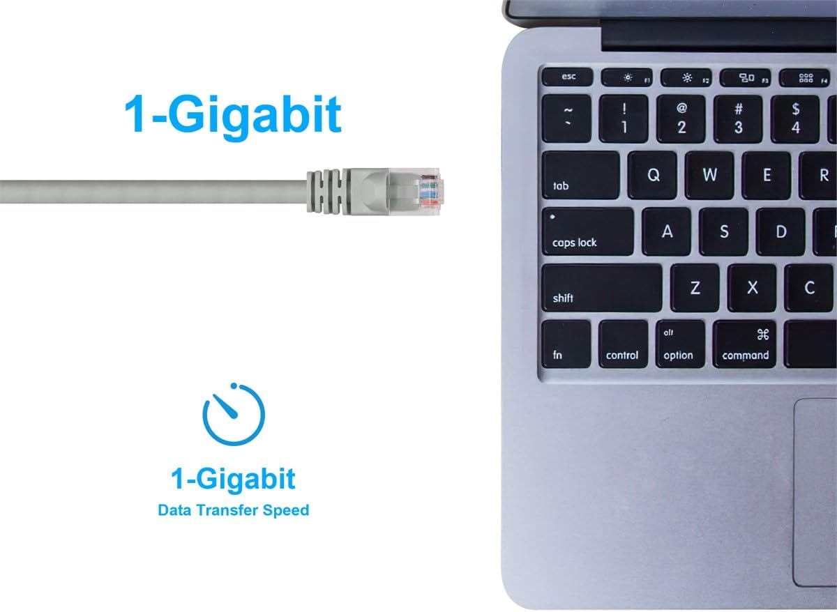 Monoprice Cat6 24AWG UTP Ethernet Patch Cable - Snagless RJ45, 550MHz, Pure Bare Copper