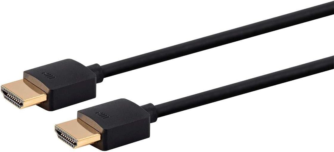 Monoprice 8K Ultra High Speed Slim HDMI Cable - HDMI 2.1, 8K@60Hz, 4K@120Hz, 48Gbps, HDR, VRR, 3ft, Black HDMI Cable 3 Feet