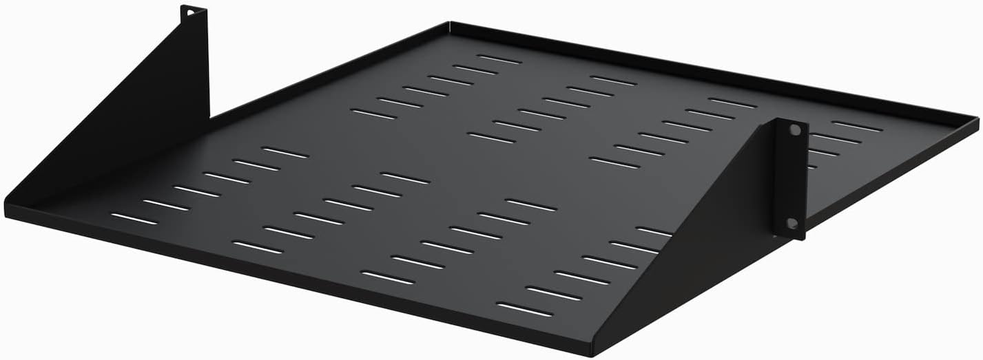 StarTech.com 2-Post Server Rack Shelf - Center Mount - 19 Inch -2U - Black - Supports up to 75 lb. (34 kg)