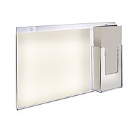 Azar Displays 252052-2pk 16" W x 8.5" H Acrylic Horizontal Wall Mount Sign Holder with Attached Brochure Holder (Pack of 2)
