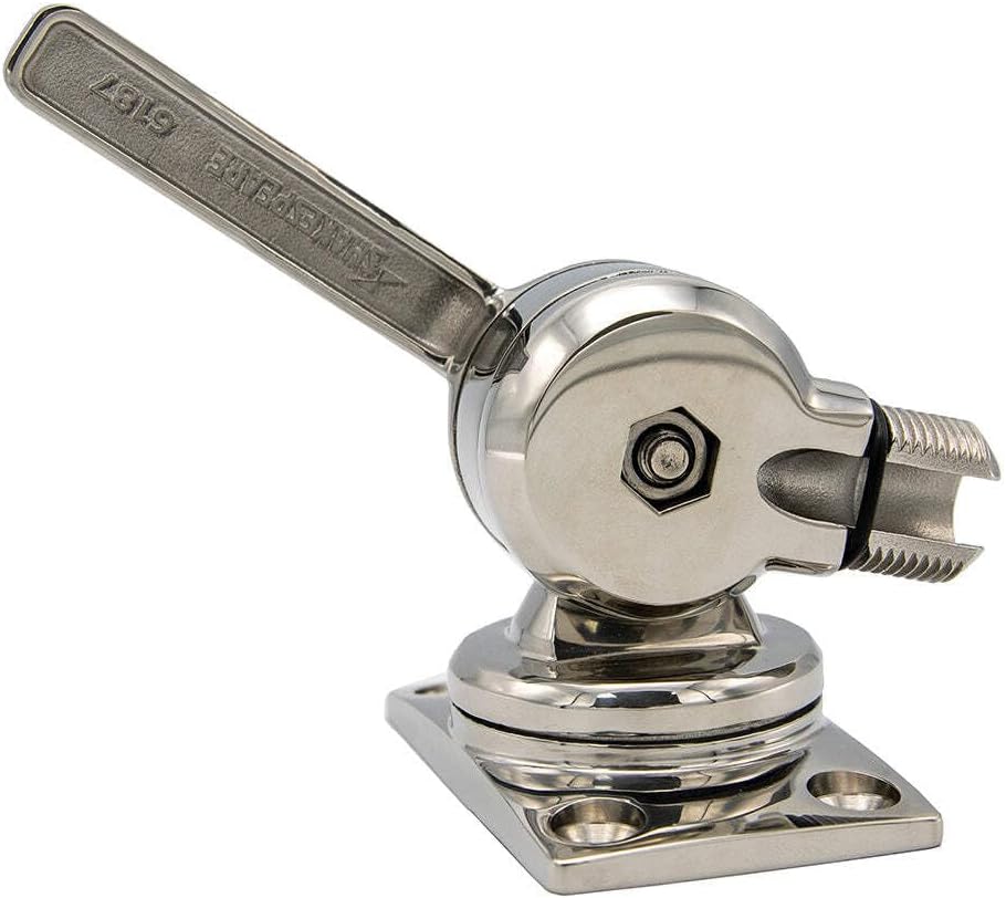 Shakespeare 6187 Sleek &amp; Compact Stainless Steel Rotatable 4-Way Ratchet Mount