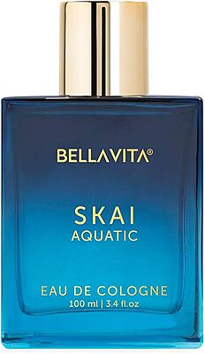 Bella Vita Luxury Skai Aquatic 100ml Unisex Eau De Cologne with Bergamot, Lavender & Patchouli | Premium, Long Lasting Woody Fragrance for Men & Women