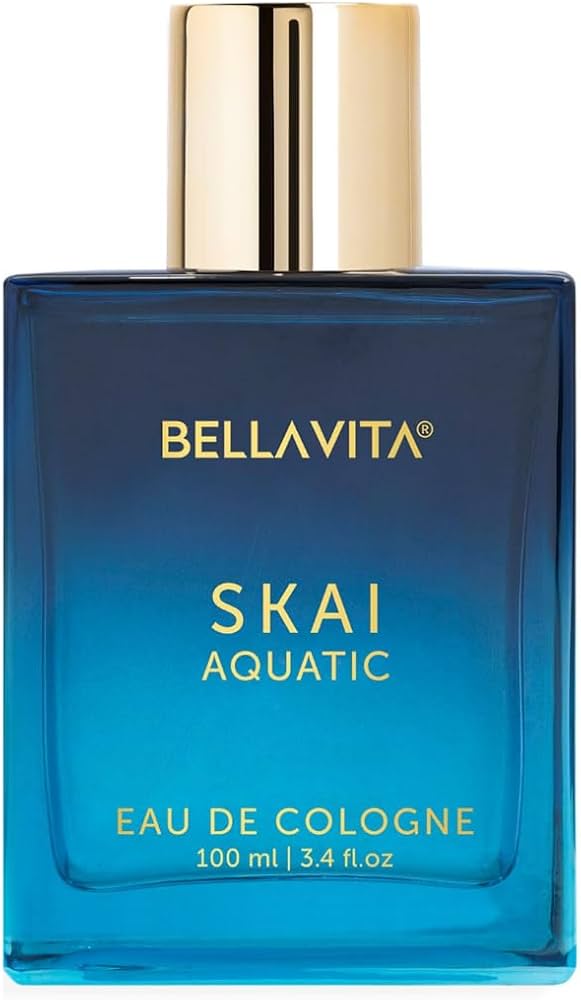 Bella Vita Luxury Skai Aquatic 100ml Unisex Eau De Cologne with Bergamot, Lavender & Patchouli | Premium, Long Lasting Woody Fragrance for Men & Women