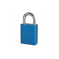 Lockout Padlock: Keyed Different, Aluminum, 1" High, Steel Shackle, Blue