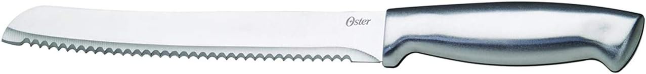 Oster Baldwyn High-Carbon Stainless Steel Kitchen Knife Cutlery Block Set, 22-Piece, Brushed Satin (22-Piece Set)