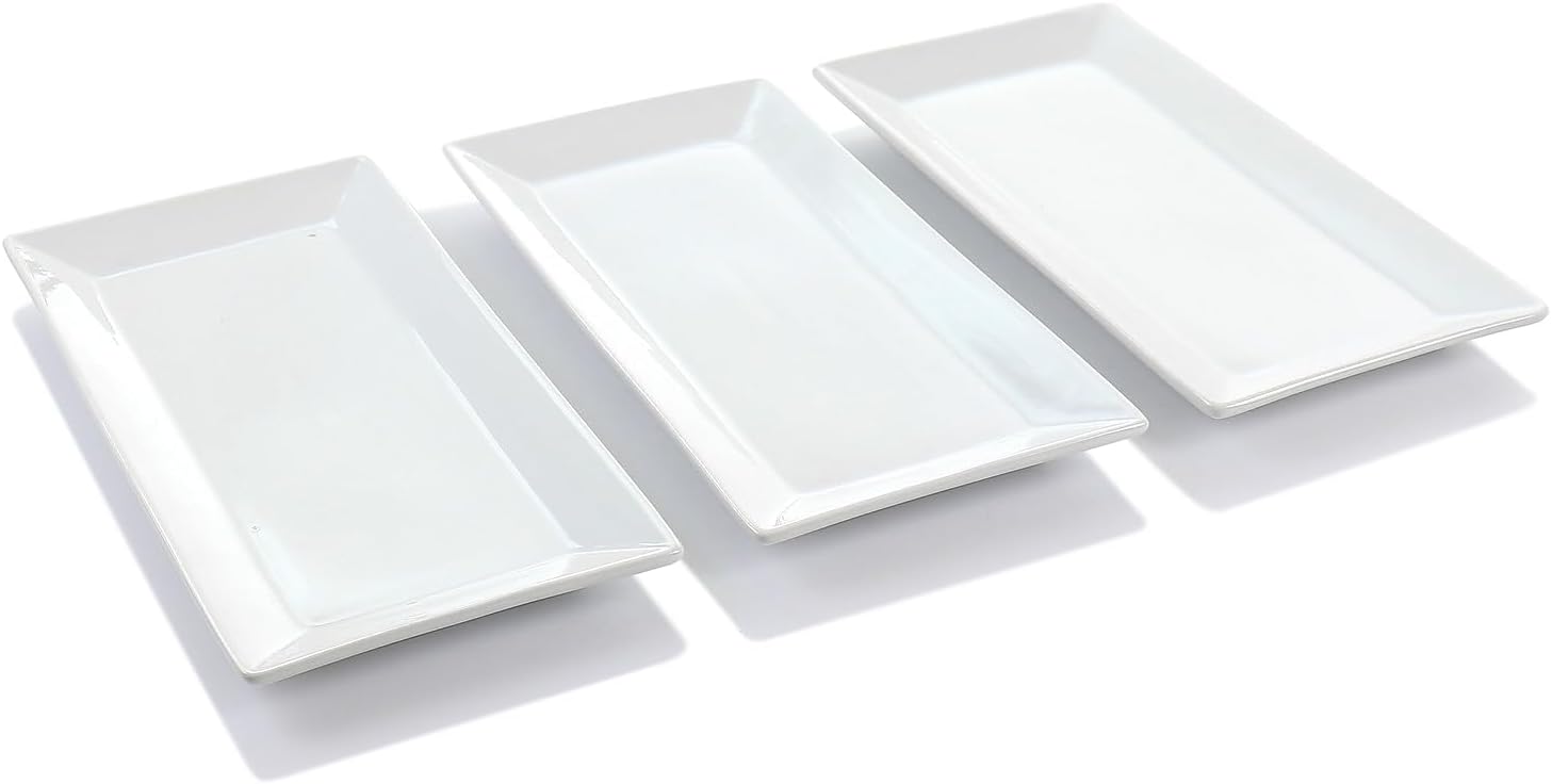 Elama 3-Tier Porcelain Serveware Set with Metal Rack