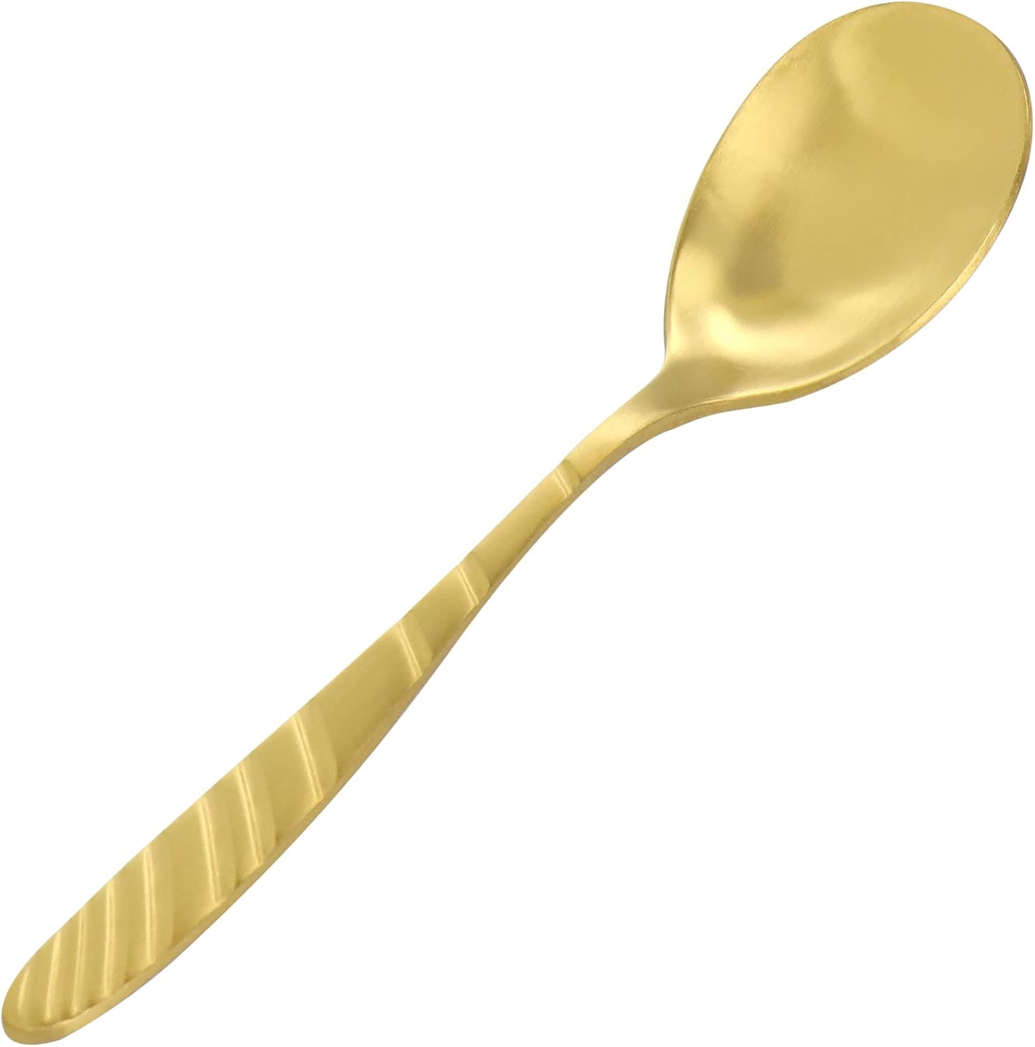 MegaChef La Vague 20 Piece Flatware Utensil Set, Stainless Steel Silverware Metal Service for 4 in Matte Gold