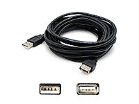 Addon USBEXTAA6INB-5PK 5 pack of 15.24cm (6.00in) USB 2.0 (A) Male to Female Black Extension Cable