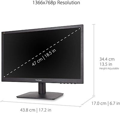 ViewSonic VA1903H 19-Inch WXGA 1366x768p 16:9 Widescreen Monitor with Enhanced View Comfort