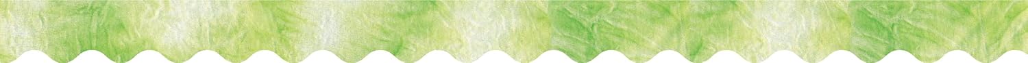 BARKER CREEK Double-Sided Scalloped Border, Lime Tie-Dye and Ombré, for Bulletin Boards, Reception Areas, Halls, Break Rooms